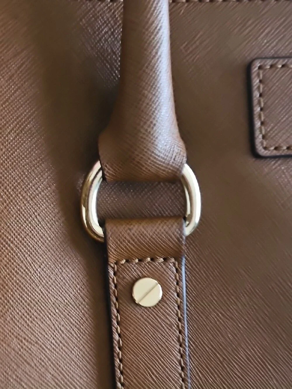 Michael Kors Chestnut Brown Leather Tote with Gold Hardware